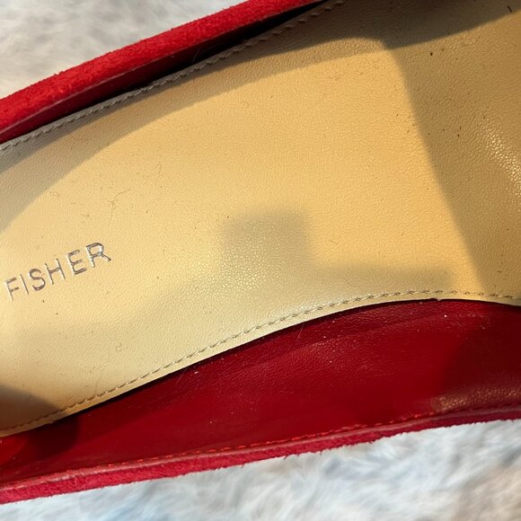 Mark Fisher Red Suede Heels with Strap - Picture 6 of 6